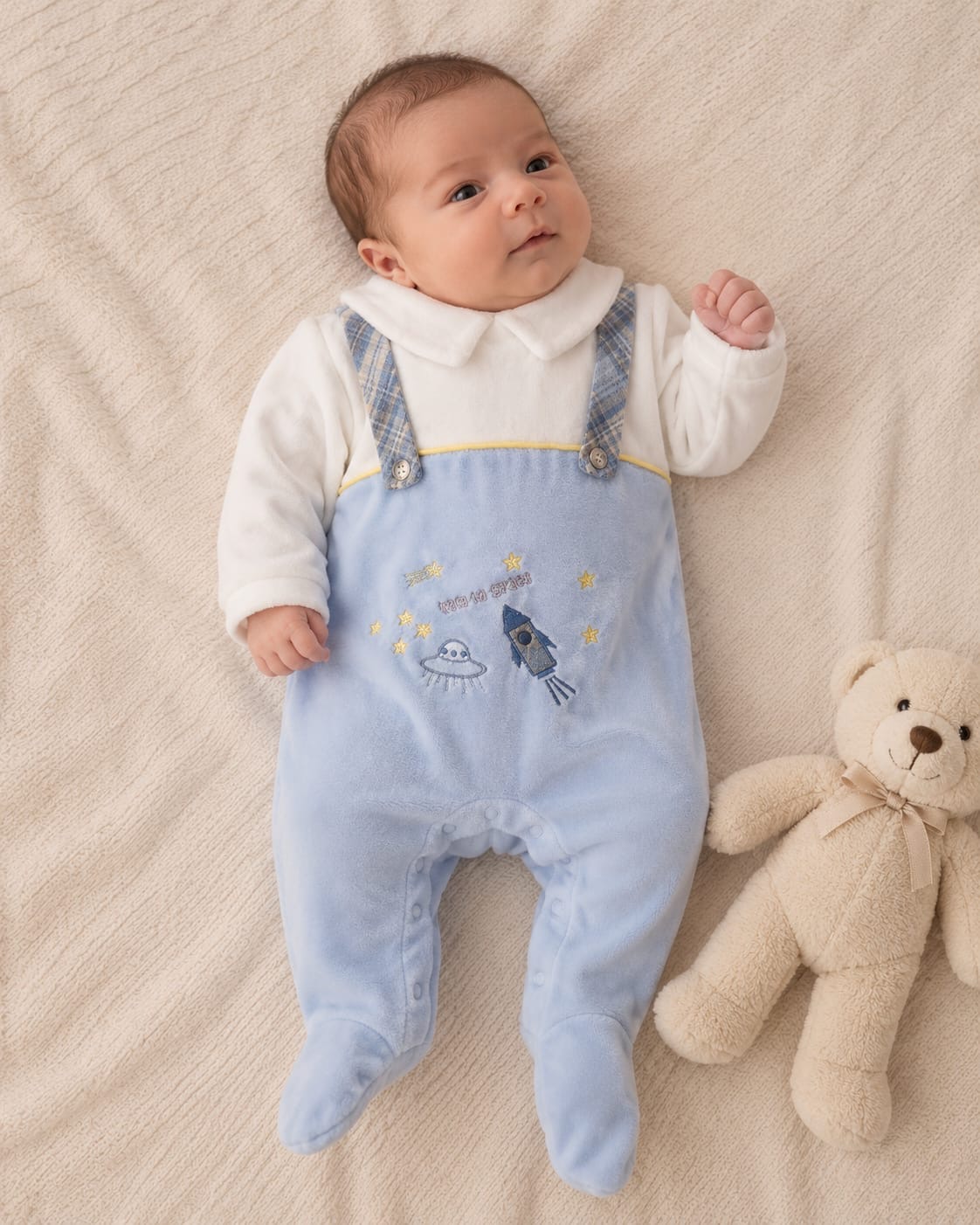 a155ee8a-dd8f-442a-8d0f-77c7d14af569 Grenouillère velours bébé garçon bleu 12547C – Image 1