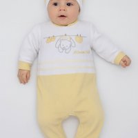 Grenouillère en velours jaune 2982J